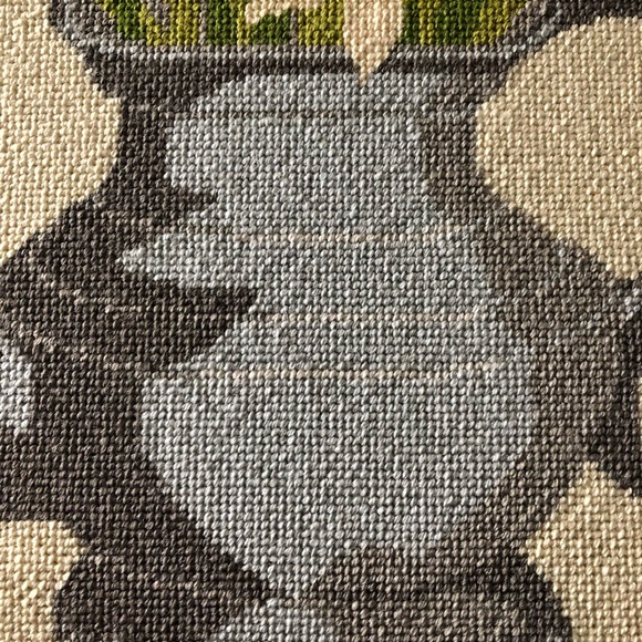 Large Vintage Cross Stitch Needlepoint Tapestry Style Tea Flowers Garden Teapot - Picture 4 of 11